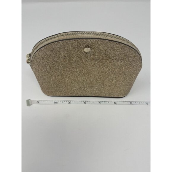 KATE SPADE Rose Gold/Pink and Gold Glitter Domed Cosmetic Bag Set of 2 - Picture 9 of 10